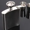 7oz Outdoor Portable Stainless Steel Hip Flask Set Small Pocket Wine Bottles Set With Wine Glass Funnel Customizable Hip Flask DH1314