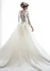 Luxurious Crystals Mermaid Arabic 2020 Plus Size Wedding Dresses Long Sleeves Beaded Lace Bridal Dresses Sexy Vintage Wedding Gowns
