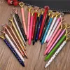 19 Kolory Kreatywny Kryształ Szkło Kawaii Ballpoint Długopis Girl Lady Ring Big Gem Ball Pen z dużym Diamond Fashion School School Supply