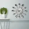 Fashion Metal Kitchen Wall Clocks 2019 New Arrivals Creative Spoon Fork European Quartz Modern Design Home Decor Clocks Y200110