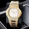 18 Style Best 40mm Nautilus 5711/1 Frosted Pink Gold Automatic Mechanical Mens Watch Green Dial Frosted Steel Strap Gents Sport Watches