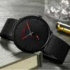 2020 Crrju Watch Men Top Brand Luxury Quartz Watch Casual Quartz-Watch Stainsal Steel Mesh Strap Ultra Clock Thin Relog192S