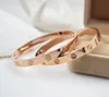 Rose gold 316L stainless steel screw bangle bracelet with screwdriver and stone screws with box 1206068