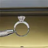 100% 18K 750Au Gold Moissanite Diamond Ring D color VVS With national certificate MO-00108 T200701