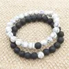 Natural Lava Rock Beads Chakra Armband 2 Färger Healing Energy Stone Meditation MALA Armband Fashion Essential Oil Diffuser Jewe8730891