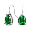 6 Pairs Luckyshine New Green Water Drop Crystal Zircon Earring Sliver For Women Dangle Earring