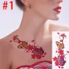 1Pc 3D Lifelike Rose Flower Sex Waterproof Temporary Tattoos Women Flash Tattoo Arm Shoulder Big Flowers Stickers5601268