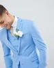 Light Sky Blue Three Mens Suits Slim Fit Groomsmen Wedding Wedding Tuxedos dla mężczyzn Blazers Notoched Lapel PROM PROM PONTY VE246Q