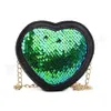 Cuore di paillettes borse a tracolla messenger ragazze borse bambini borse borsa capretto della moneta del sacchetto PU crossbody telefono catena di borsa FFA2134