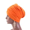 Bonnet extensible en coton pour femmes, couleur unie, Turban pour filles, casquettes de chimio, chapeau enveloppant, accessoires pour cheveux