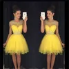 Юношеского совок коктейльного платья бисер Backless Пром партия мантии Желтых империи Homecoming платье