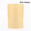 Kraft Zipper Paper Bag Stand Up Reusable Sealing Pouches with Transparent Window Storage Bags for Food Coffee