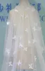 Long Ivory White Bridal Veils 3d Floral Butterfly Spets Två lager lyxkatedrallängd 3m brudar bröllopslöja med kam 100% re276u