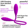 男性女性用肛門バイブレーター二重振動子7スピードGスポット振動卵充電式セックス製品大人のセックスのおもちゃ