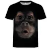 Мужские футболки с 3D-принтом с изображением животных и обезьян с коротким рукавом, с забавным дизайном, повседневные топы, майки, мужская футболка с Хэллоуин