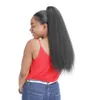 Long Drawstring Corn Hair Ponytail Extension 22 Inch Bouffant Synthetic Afro Kinky Curly Hair Piece for Women Black Brown color