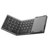 Clavier de tablette de téléphone portable sans fil cool mini clavier pliant triple compact avec pavé tactile de souris