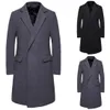 2019 foreign trade explosion models fall and winter men's woolen coat jacket and long sections Slim suit collar coat