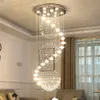 Modern long staircase crystal chandelier lighting fixtures hanging lustre cristal loft chandelier lights