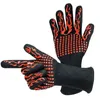 ファッション - バーベキュー手袋絶縁キッチンツール耐熱手袋オーブンポットのホルダーバーベキューベーキングクッキングミット5本の指の反スリップ