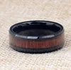 Banda de moda anéis de jóias de joias de alta qualidade tungstênio anéis de aço personalidade grãos de madeira masculino anéis de aço inoxidável2853