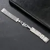 High Quality Silver 20mm 22mm Watch Accessory Solid Stainless Steel Band 5 Beads Wrist Strap Replacement Bracelet Straight Ends