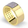 Semiface Goldplated zirkoonring Hiphop sieradenring Verkoop in Europa en Amerika6151144