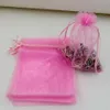 Vendas quentes ! 100pcs/lotes rosa com cordas de jóias de jóias de cordão de cordão para presas de jóias para favores de casamento jóias 7x9cm, 9x11 cm .13x18 cm etc.