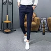 2018 printemps et été nouveaux pantalons de costume pour hommes Slim couleur unie Simple mode affaires sociales décontracté bureau hommes robe Pants2804