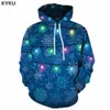 Kyku Christmas Hoodies Mannen Sweatshirt Rode Hip Hop 3D Print Hoodie Xmas Sneeuwvlok Sweatshirt Pullover Hooded Funny Mens Kleding T200102