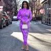 2020 Sexy Club Dress Women Spring Autumn Ruched Print Sheath Bodycon Long Dress Long Sleeve Elegant Party Night Vestidos