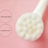 spazzola di lavaggio a doppia faccia capelli morbidi strumento di lavaggio in silicone spazzola per la pulizia manuale lavaggio artefatto pulizia profonda dei pori massaggio del viso