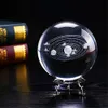 80 mm 3D Laser Arts and Crafts gegraveerde miniatuur Pegasus Crystal Ball Crystal Field Craft Glass Home Decoratie Ornament Birthday Gift