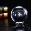 Partihandel Hot-Selling Designer Crafts Crystal Glass Decor Solar System åtta föremål Boll Creative Crystals Sphere Terrarium Desk Ornament Nautical Home Decor