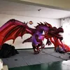 Dragão inflável gigante vermelho personalizado do balão com tira do diodo emissor de luz e ventilador do CE para a decoração do teto do boate