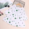 Süße Kinder Kinder Baby Mädchen Designer Kleider Kleidung Kind Gedruckt Bow Polka Dot Kleid + Sonnenschirm Hut Sommer Kind Kleidung Kleidung