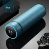 Bouteille d'eau isotherme en acier inoxydable avec température double paroi thermos sous vide thermique portable voyage bleu