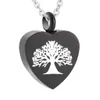 Black Heart Tree of Life URNネックレス - 火葬ジュエリーメモリアルキーパーセークペンダント - ファンネルキットが含まれています