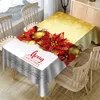 2019 Christmas Tablecloth Print Rectangle Table Cover Holiday Party Home Decor Merry Christmas Decoration New Year @D