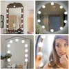 10 lampen ijdelheid led make-up spiegels lichten dimbare warme / koude tinten dressing spiegel decoratieve bulb kit make-up accessoire gratis schip 2 set