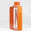 380ML شقة كوب ماء زجاجة ماء ورقة المحمولة الإبداعية زجاجة المياه البلاستيكية