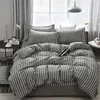 4 pièces ensemble de literie en coton ensemble de housse de couette super roi drap de lit à la mode housse de couette en polyester gris king size ensembles de literie de luxe 309C