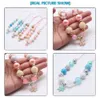 Charming snowflake pendant girls necklace blue/pink chunky beaded necklace baby pearl bubblegum jewelry rope chain