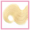 Indian Virgin Raw Hair One Piece Blonde Human Hair Wefts 613# Blonde Body Wave Bundle Double Wefts