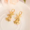 Fine Solid Yellow Gold Finish Wiatrak Wisiorek Naszyjnik Kolczyki Holland Tradycyjny Bridal Souvenir Biżuteria Prezent Nowy