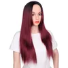 Nieuwe stijl Wig Long rechte synthetische pruiken natuurlijke haarlijn verschillende kleuren vezelhaar 220 gpack 26 inches4383663