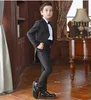 Beliebter zweireihiger Kinder-Komplett-Designer-Hochzeitsanzug mit spitzem Revers, Jungenkleidung, maßgeschneiderte Jacke und Hose, Krawatte A51