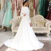 Moroccan Kaftan Evening Dresses 2020 White Appliques Long Evening Dress Full Sleeve Arabic Muslim Prom Party Dress3107821