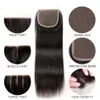 Rak hårbuntar med spetsavslutning Brasilianska Virgin Hair Weave 3bundles med stängning 100% Remy Human Hair Factory Partihandel