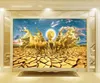 Custom photo 3d wallpaper muralUltra HD Gold Horse to Success Eight Horses HD silk TV background wall wallpaper for living room